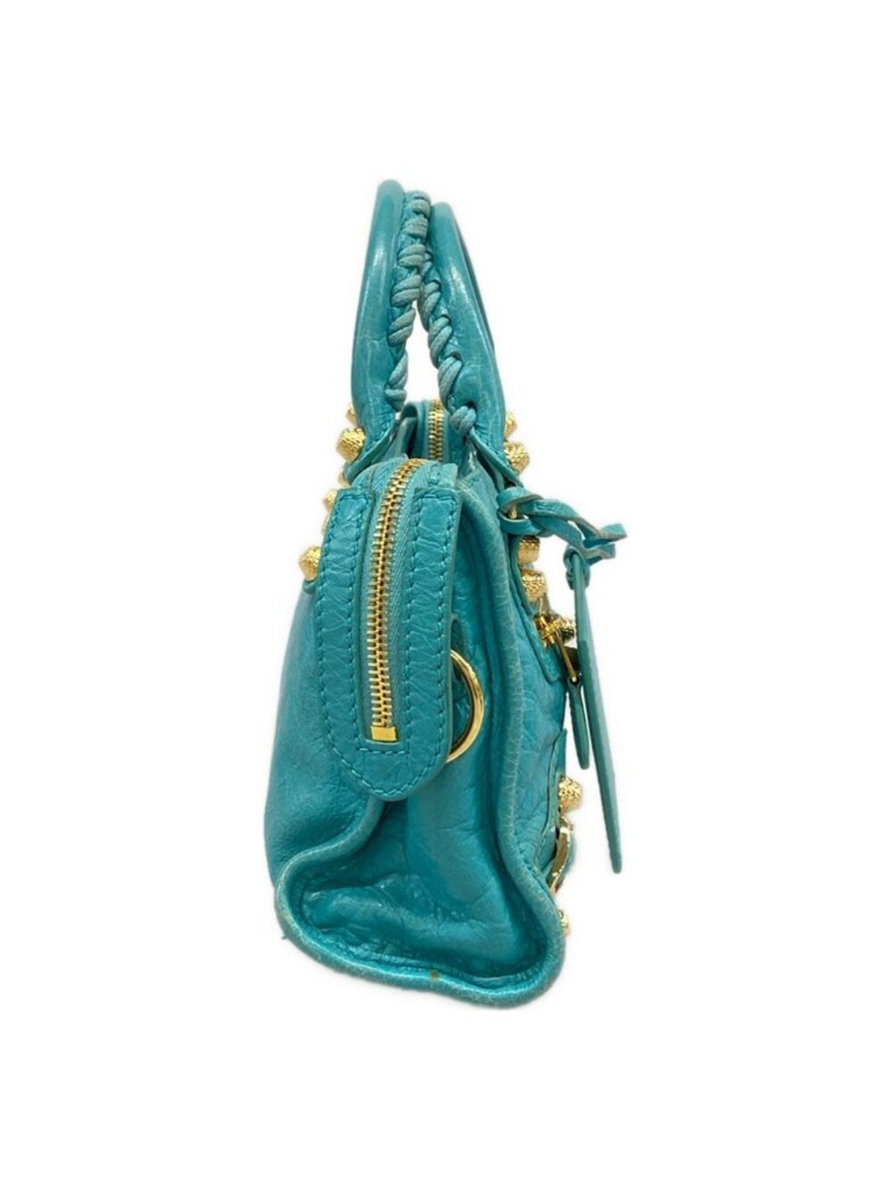 Balenciaga Handbag the Giant Mini City Blue Green Leather - Picture 2 of 15